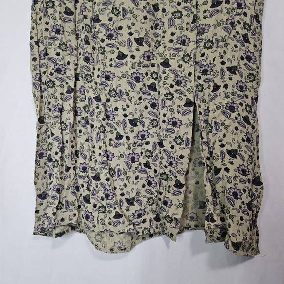Cottagecore Prairie Floral Maxi‎ Skirt Soft Green Romantic 90s Aesthetic - Picture 3 of 8
